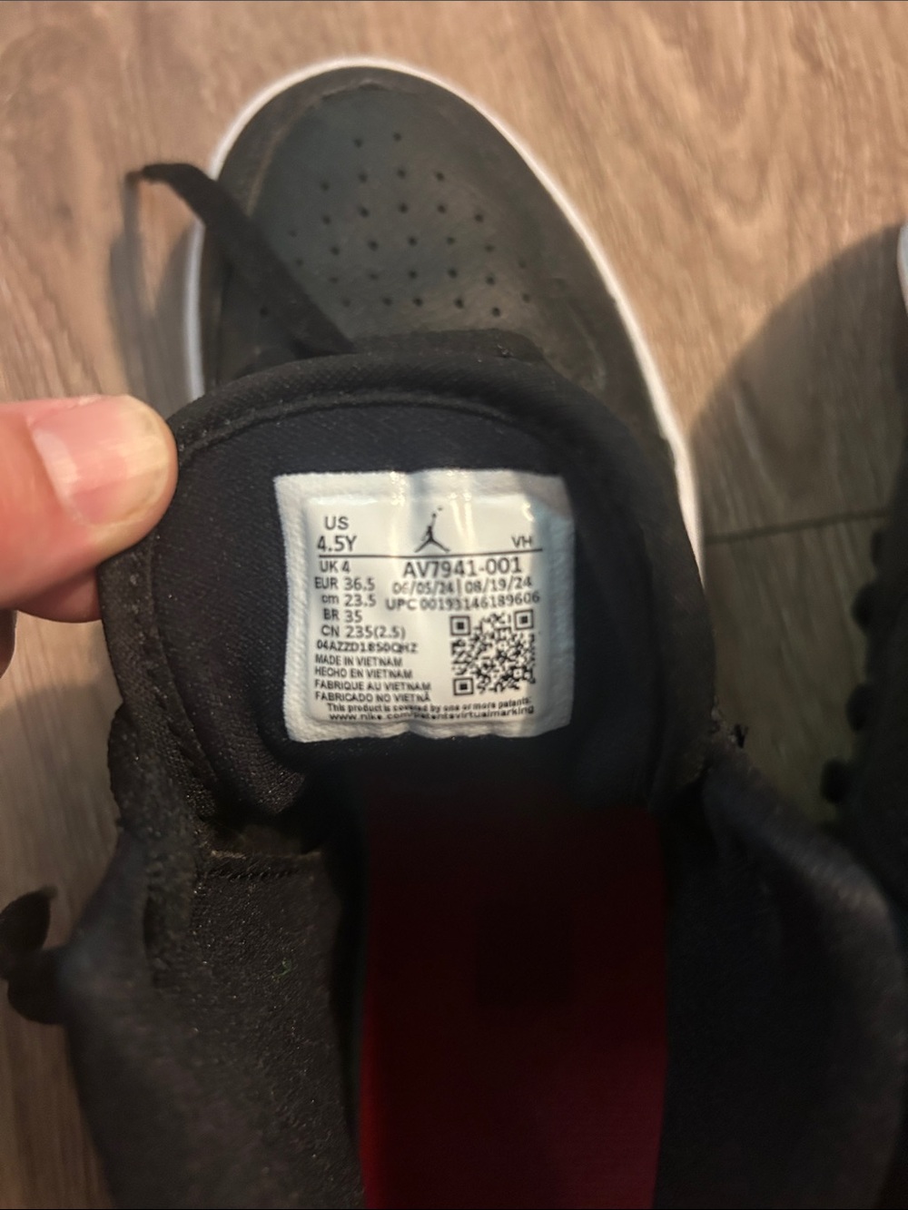 Jordan Kids Black and Red High-Top Sneakers - Picture 4 of 4